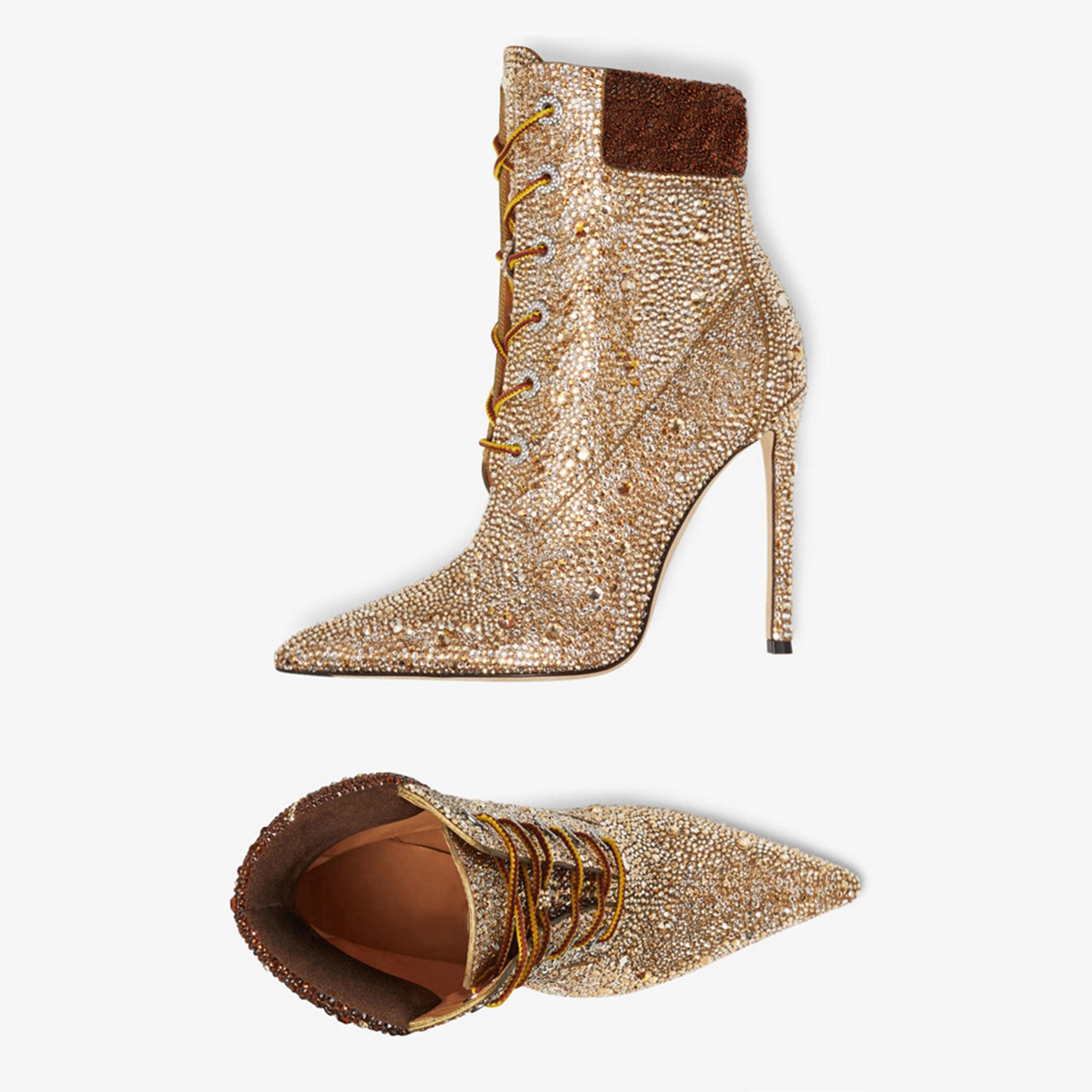 Fashion Trend Women 11.5cm Stiletto Thin Heels Luxury Shoes Custom Flash Diamonds High-heeled Short Boots Women Ankle Boots