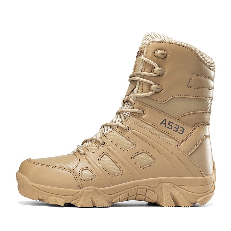 2023 Outdoor Field Training Combat Hiking Boots Middle Cut Ankle Cleats Shoes for Summer and Spring PU Adult Winter Shoes Unisex