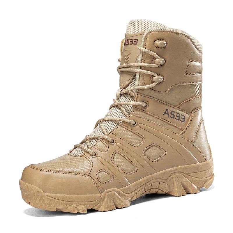 2023 Outdoor Field Training Combat Hiking Boots Middle Cut Ankle Cleats Shoes for Summer and Spring PU Adult Winter Shoes Unisex