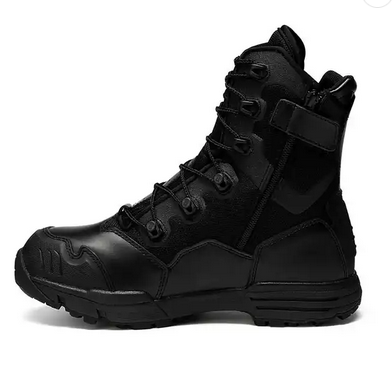 Black fashion split leather oxford upper tactical boots