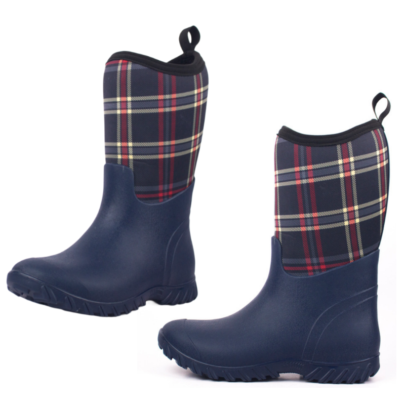 2024 Ladies Trendy Stylish Best Pattern Half Rain Boots Fishing Rubber Boots