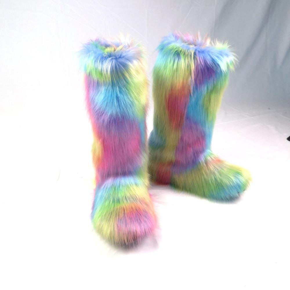 wholesale new style winter fur boots kids fur snow boots