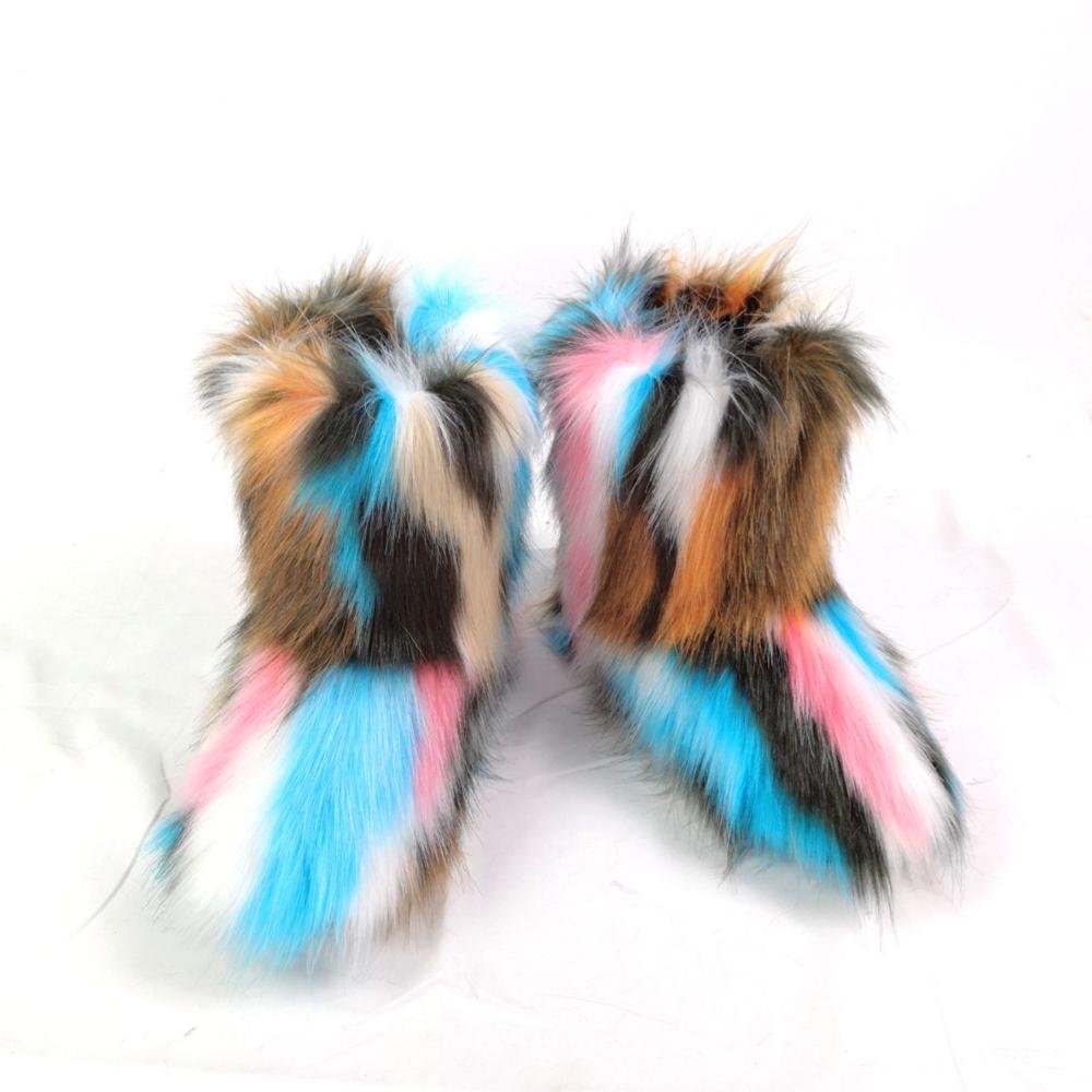 wholesale new style winter fur boots kids fur snow boots