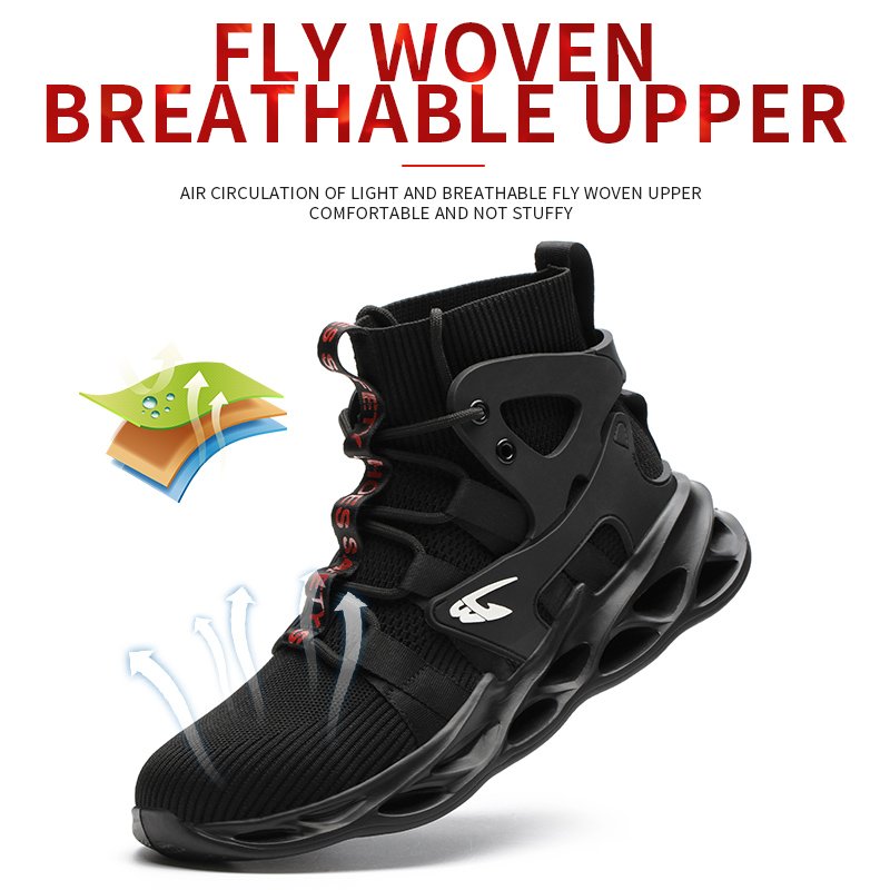 Breathable Men's Safety Working Boots Waterproof Non-slip EVA Steel toe Safety Shoes for USA shipping