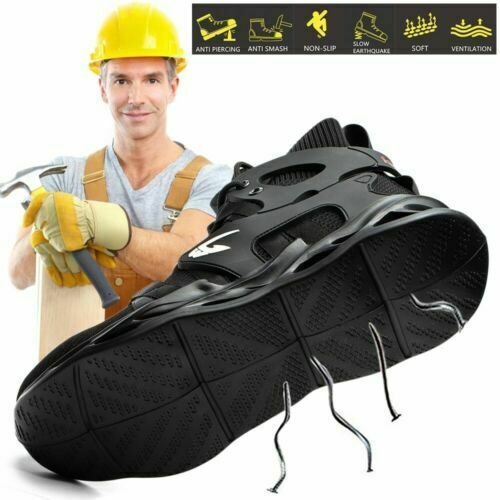 Breathable Men's Safety Working Boots Waterproof Non-slip EVA Steel toe Safety Shoes for USA shipping