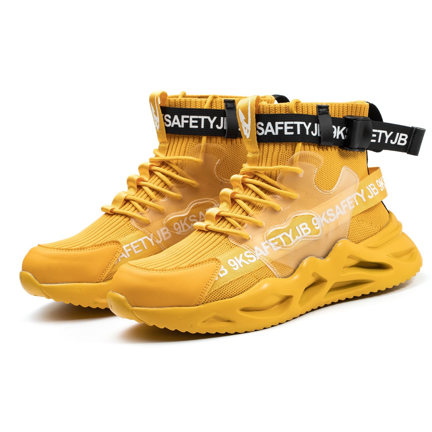 Waterproof women construction funky high cut long safety men work steel toe working industrial fly knit sale safety boot for men