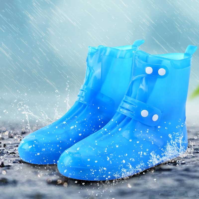 QIAN Environmental Waterproof Rain Boot Cover / Blue PVC Rain Shoe Cover QA-9187 (REACH Certification)