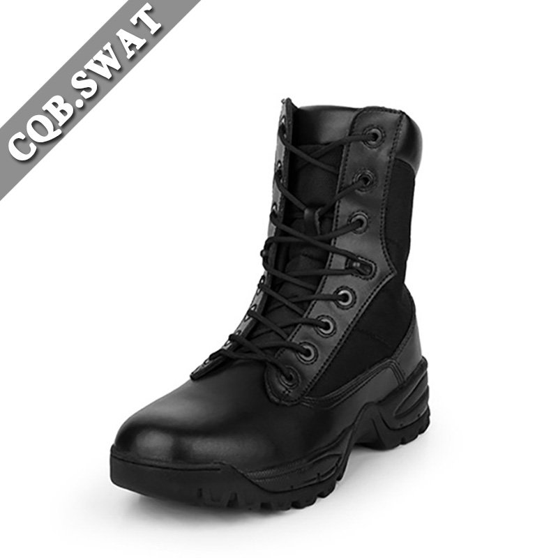 Slip Resistant Suede Leather Desert Mens Boots Black Leather Combat Boots Tactical Boots