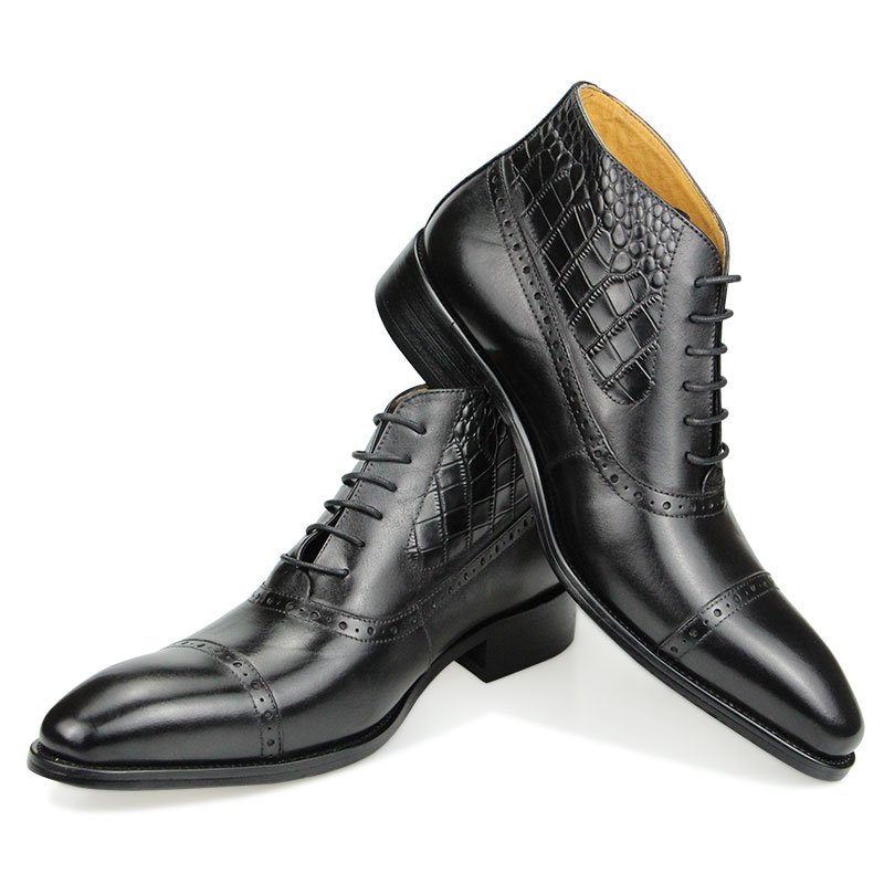 men boots shoes leather male Ankle Lace-up Mens Shoes Casual Motorcycle Boot pointed boots for men