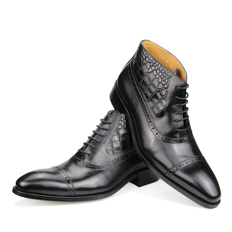men boots shoes leather male Ankle Lace-up Mens Shoes Casual Motorcycle Boot pointed boots for men