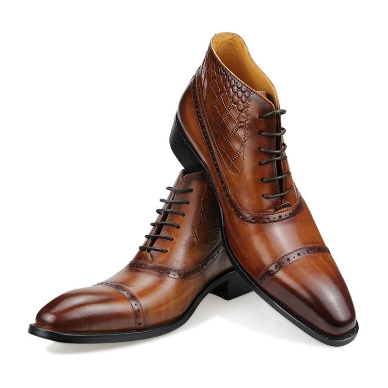 men boots shoes leather male Ankle Lace-up Mens Shoes Casual Motorcycle Boot pointed boots for men