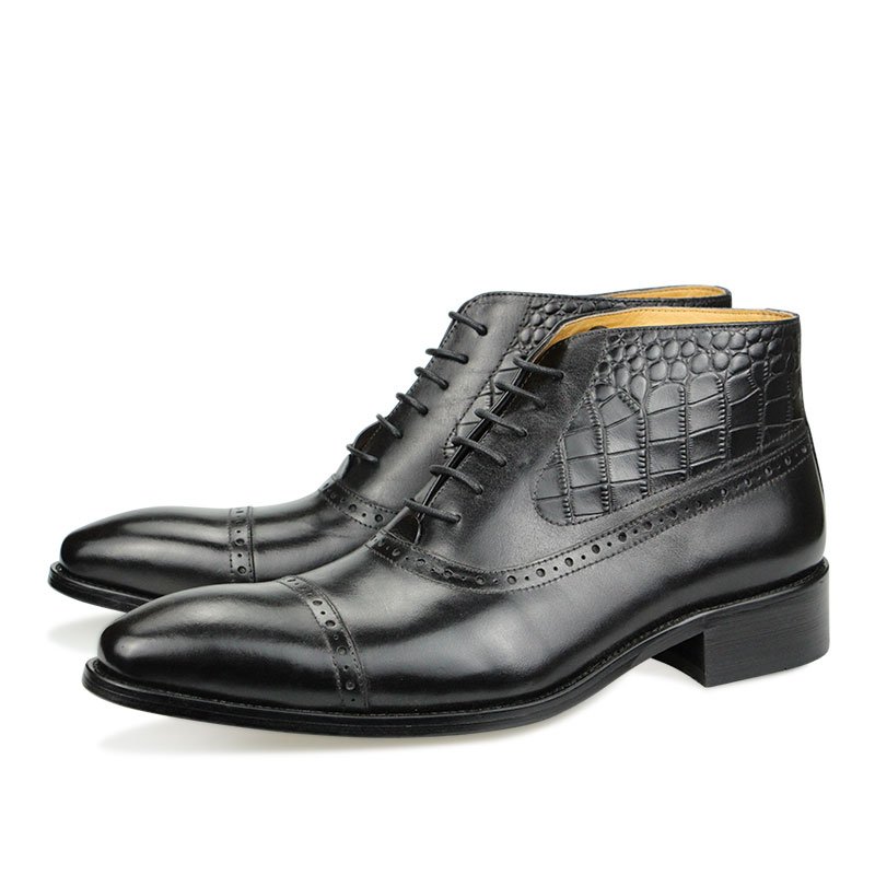 men boots shoes leather male Ankle Lace-up Mens Shoes Casual Motorcycle Boot pointed boots for men