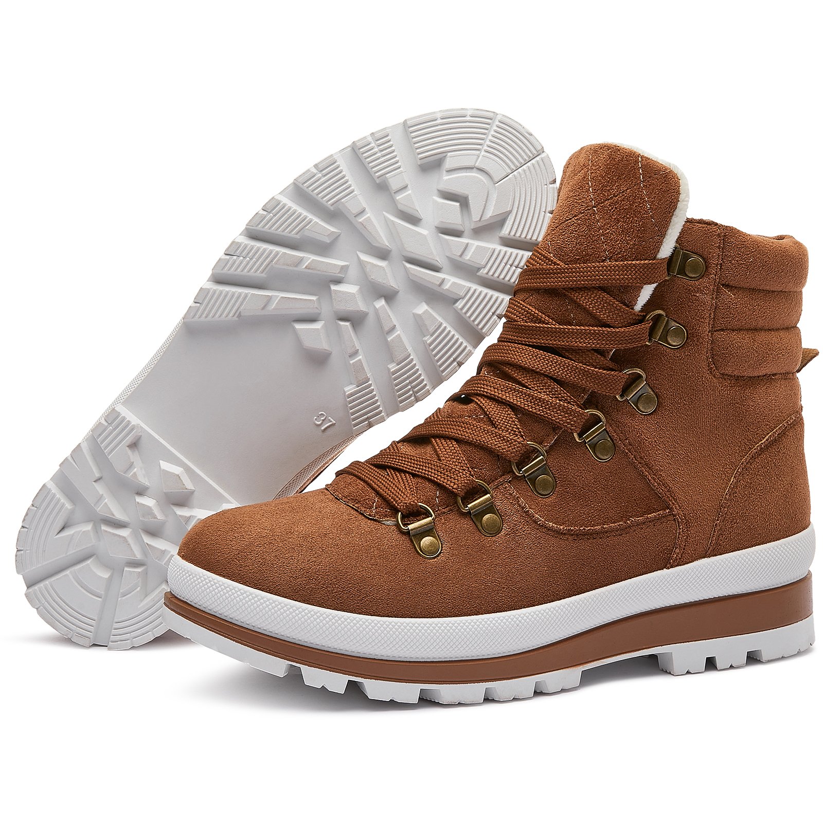 Wholesales OEM Multifunctional Warm Snow Women Boots Classic Black Lace up Chunky Hiking Winter Snow Boots for women