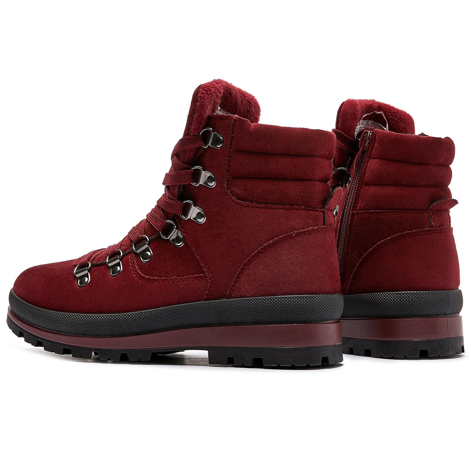Wholesales OEM Multifunctional Warm Snow Women Boots Classic Black Lace up Chunky Hiking Winter Snow Boots for women