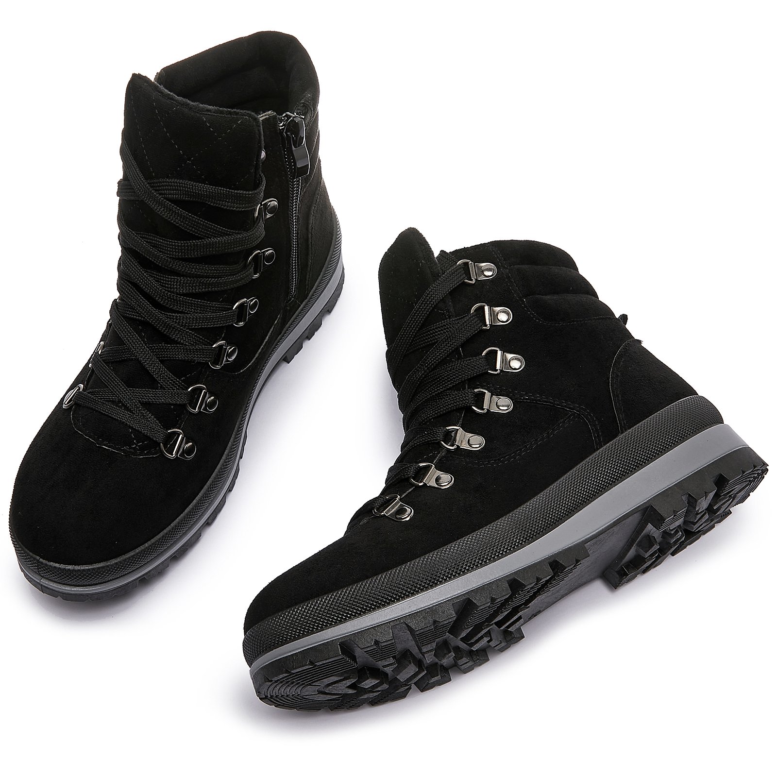 Wholesales OEM Multifunctional Warm Snow Women Boots Classic Black Lace up Chunky Hiking Winter Snow Boots for women