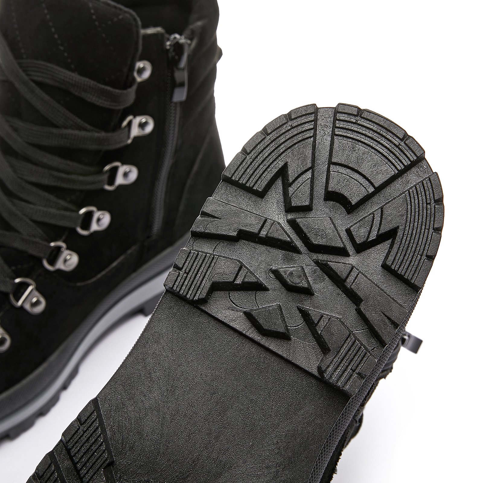 Wholesales OEM Multifunctional Warm Snow Women Boots Classic Black Lace up Chunky Hiking Winter Snow Boots for women