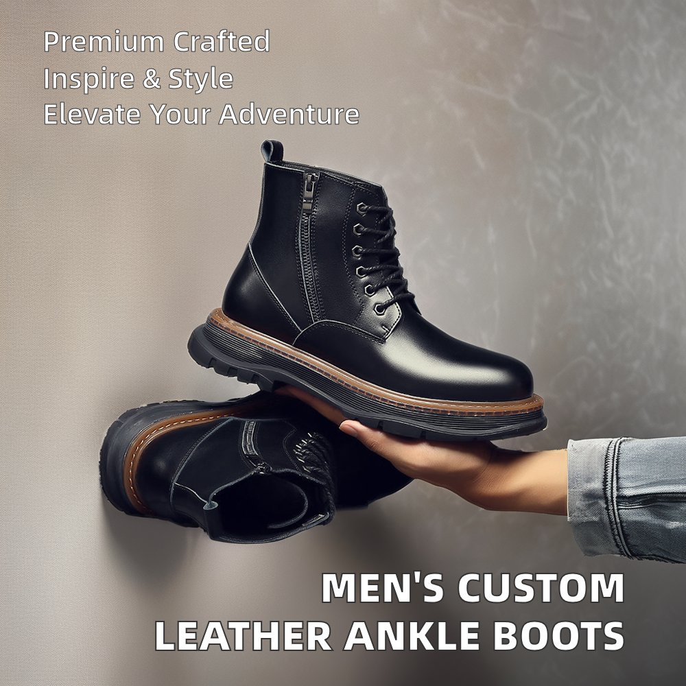 Custom Logo Men's Genuine Leather Chelsea Boots British Style Casual Martin Boots for Winter Dropshipping Ankle Boots Feature