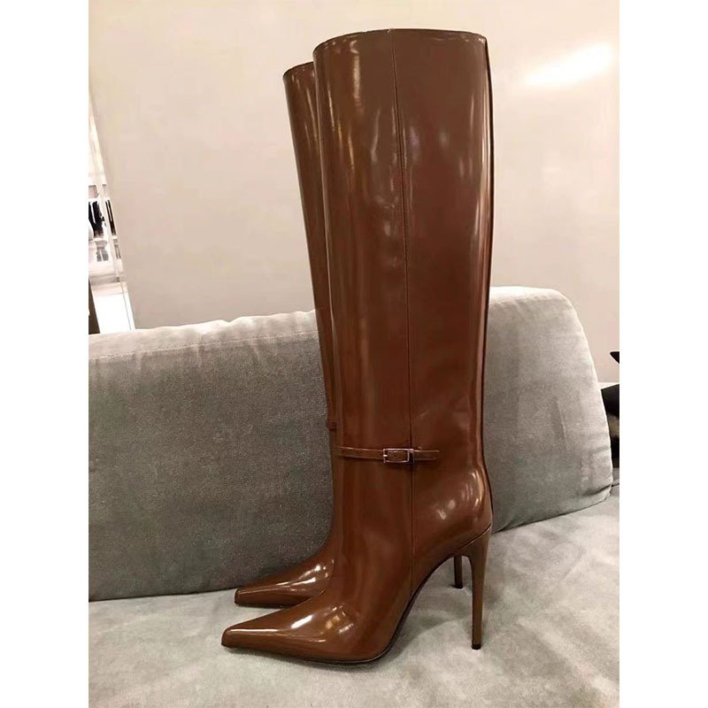 Botas Largas Western Style Tube Stocking Heel Plus Size Thigh High Boots Over The Knee Boots Thigh High Women Designer Boots