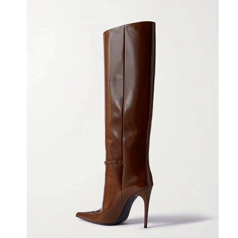 Botas Largas Western Style Tube Stocking Heel Plus Size Thigh High Boots Over The Knee Boots Thigh High Women Designer Boots