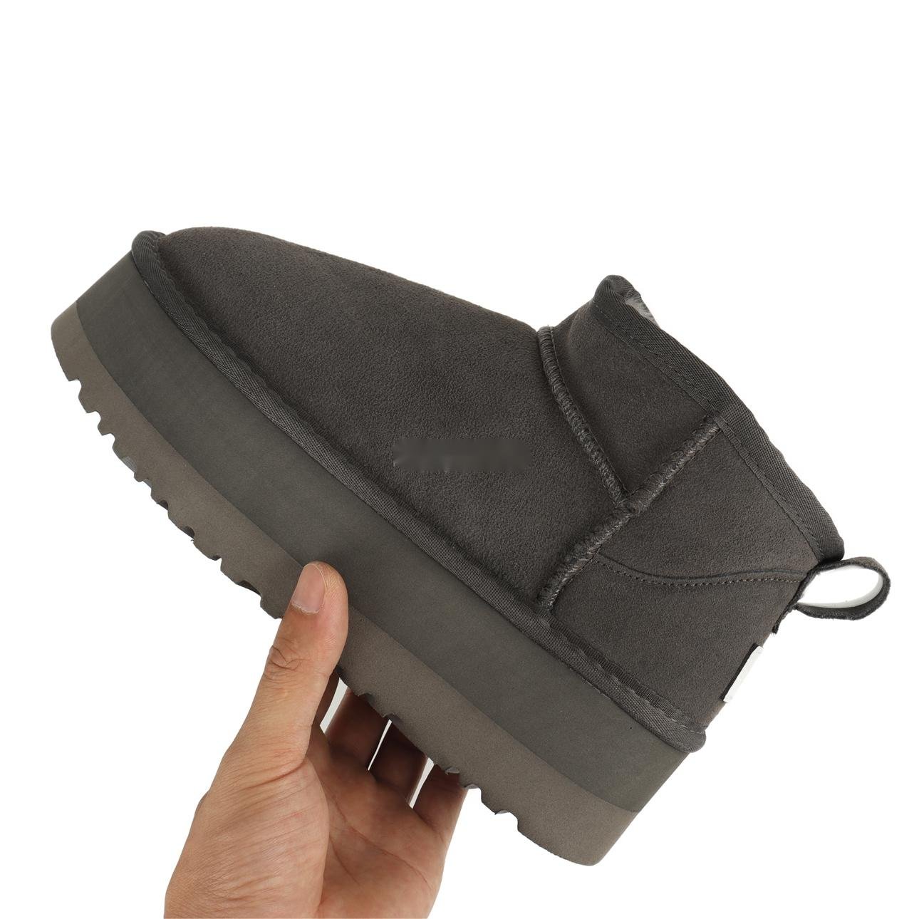 QY918 2024 Custom wholesale Ugly boots original winter wool sheepskin women's platform snow boots