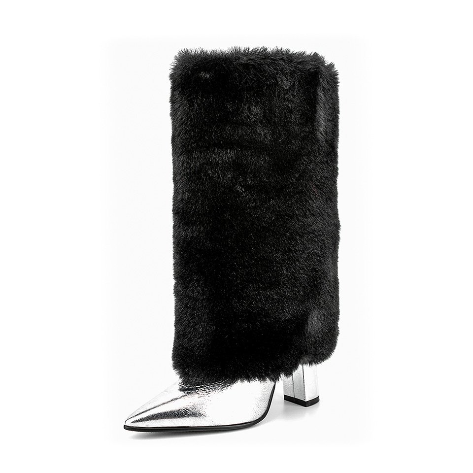 Best Selling Winter Fashion Warm Faux Fur Snow Boots Mongolian Furry Boots for Women