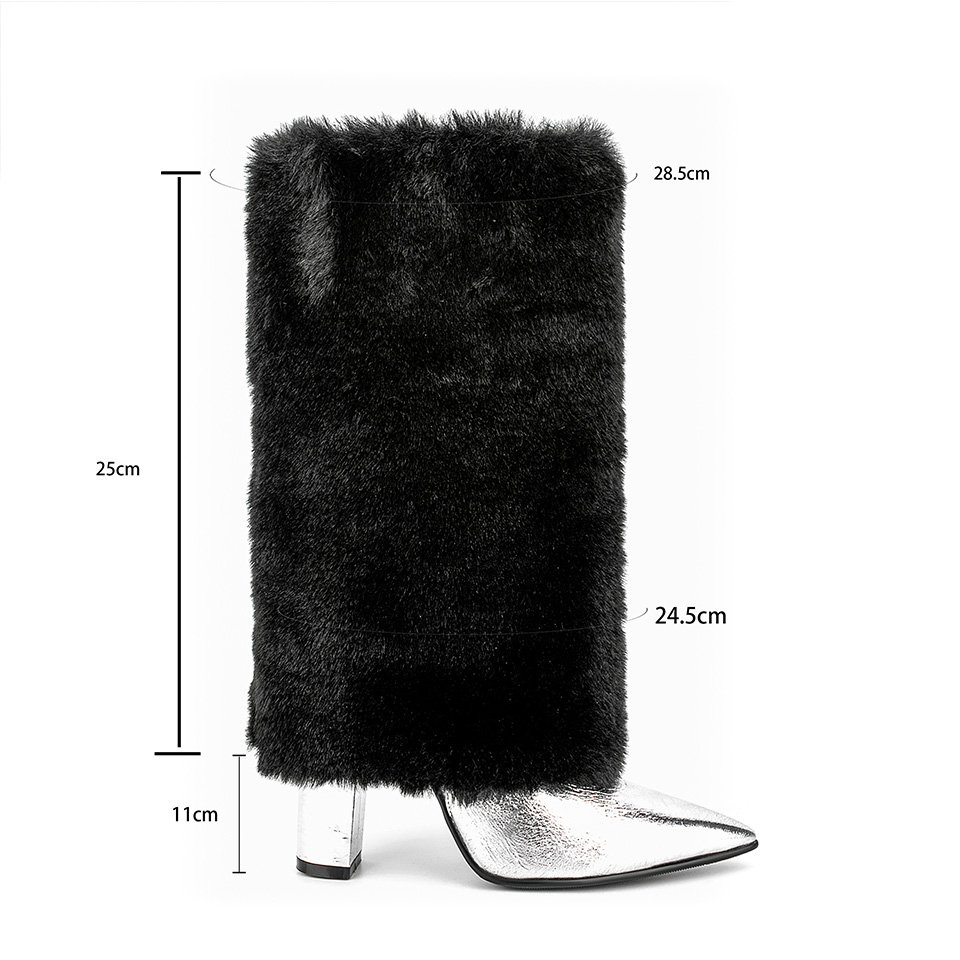 Best Selling Winter Fashion Warm Faux Fur Snow Boots Mongolian Furry Boots for Women