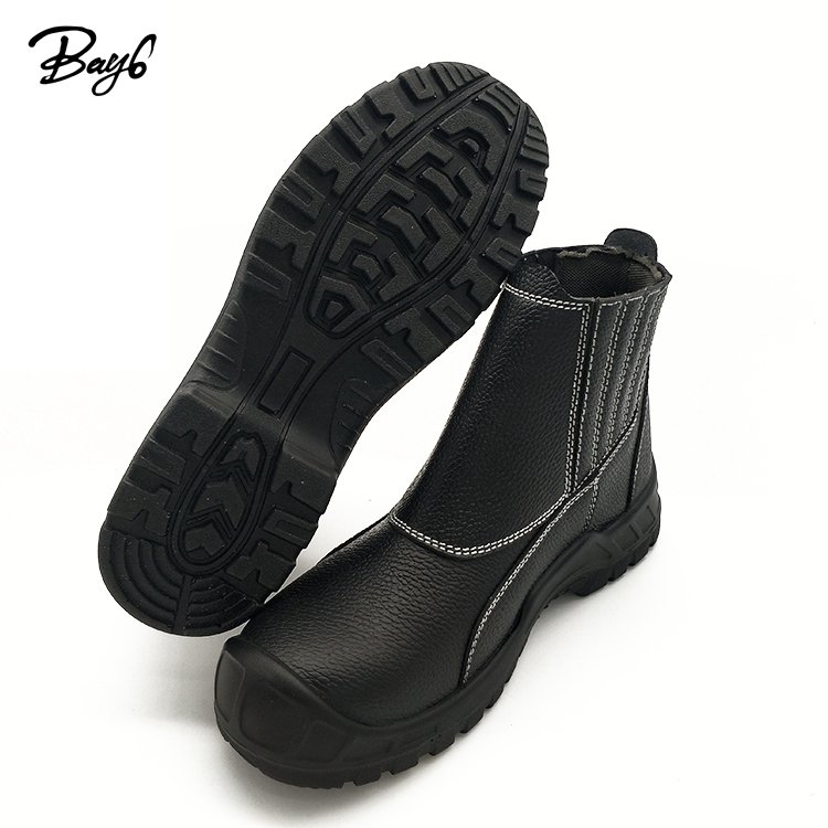 Steel Toe Split Embossed Leather Groundwork Electrician Industrial Safety Boots