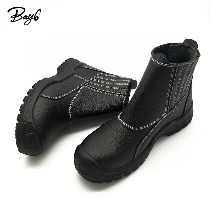 Steel Toe Split Embossed Leather Groundwork Electrician Industrial Safety Boots