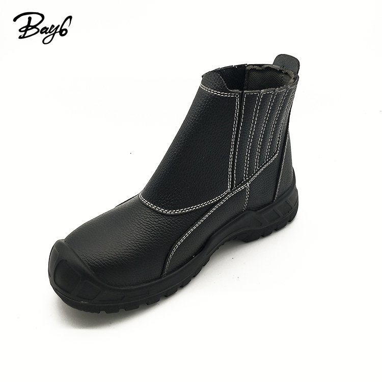 Steel Toe Split Embossed Leather Groundwork Electrician Industrial Safety Boots