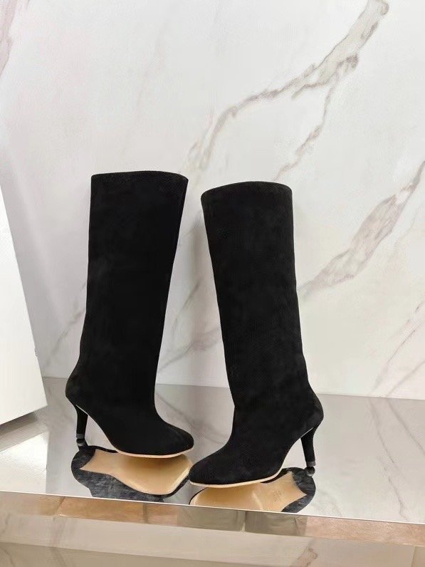 European designer's new high-end brand boots with high silk gloss cowhide suede leather upper and leather lining