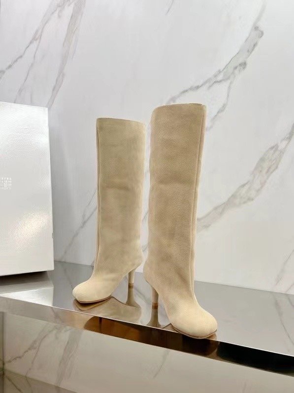 European designer's new high-end brand boots with high silk gloss cowhide suede leather upper and leather lining