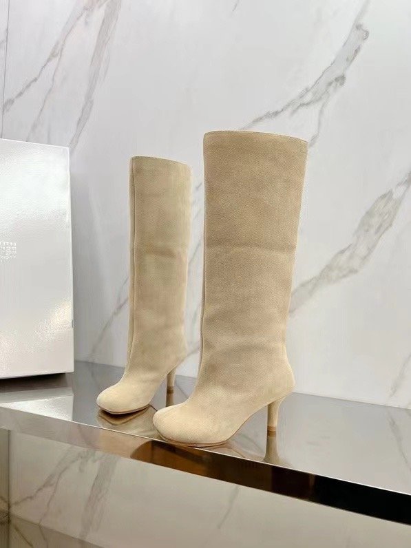 European designer's new high-end brand boots with high silk gloss cowhide suede leather upper and leather lining