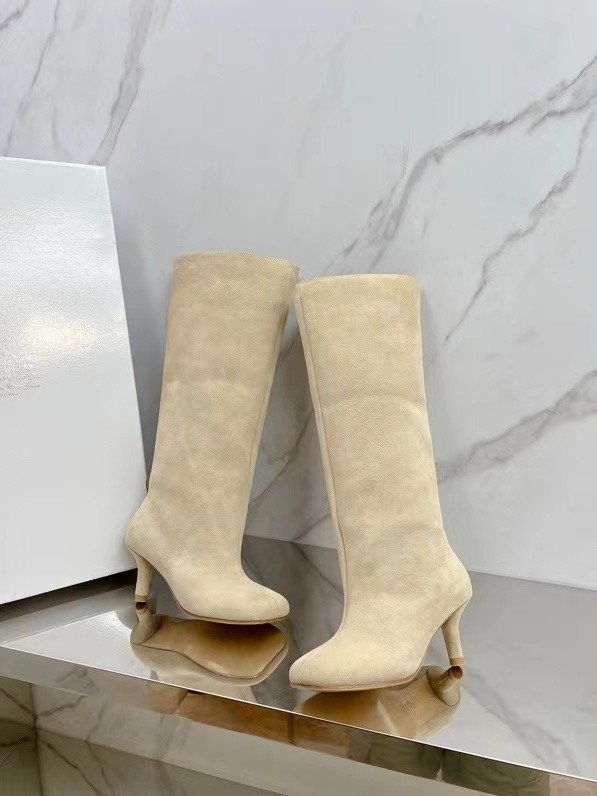European designer's new high-end brand boots with high silk gloss cowhide suede leather upper and leather lining