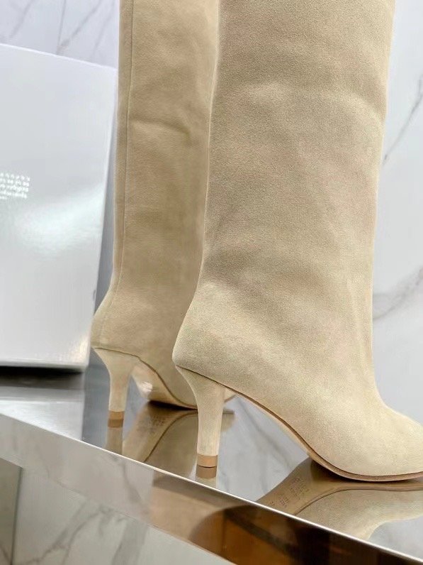 European designer's new high-end brand boots with high silk gloss cowhide suede leather upper and leather lining