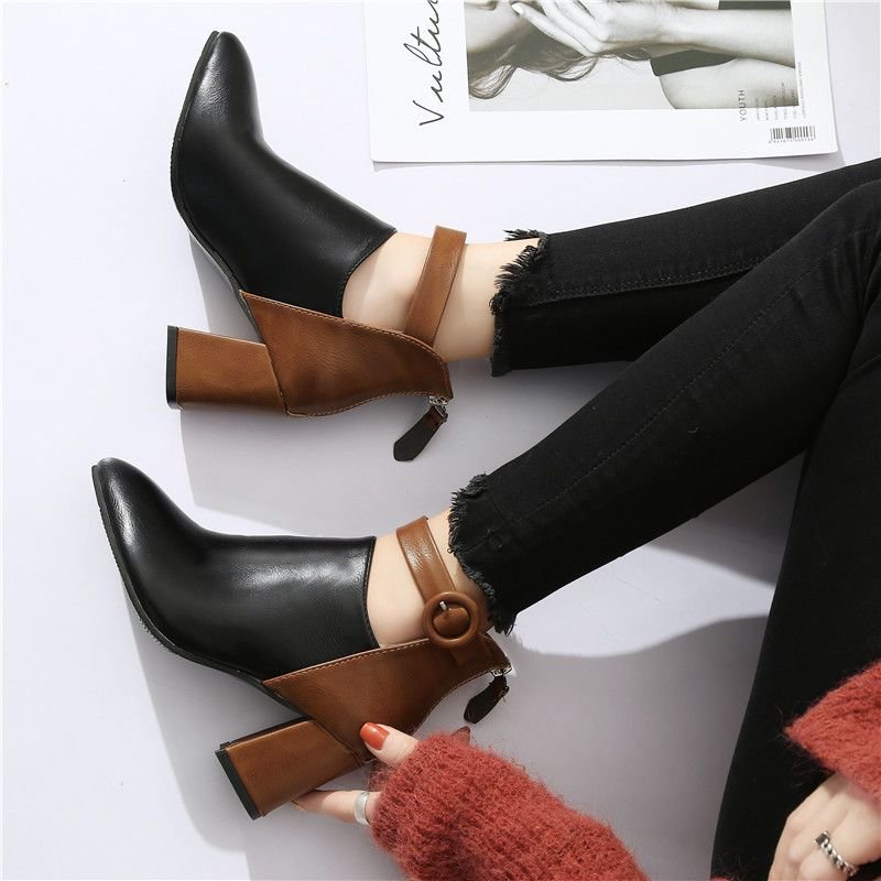womans flat leather punk boots white platform skinny heels metallic thick sole woman boots 2023