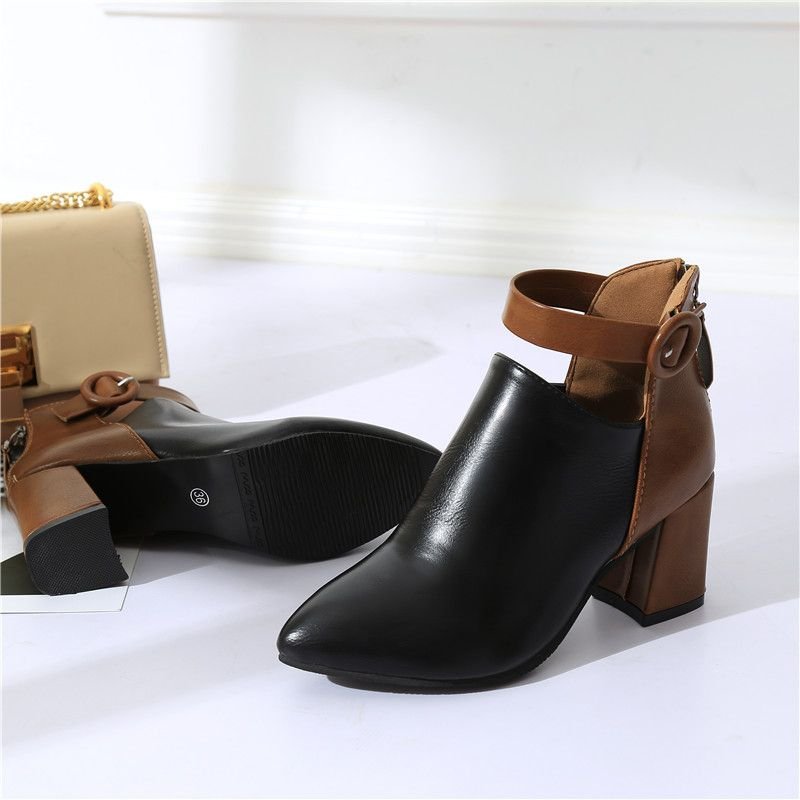 womans flat leather punk boots white platform skinny heels metallic thick sole woman boots 2023