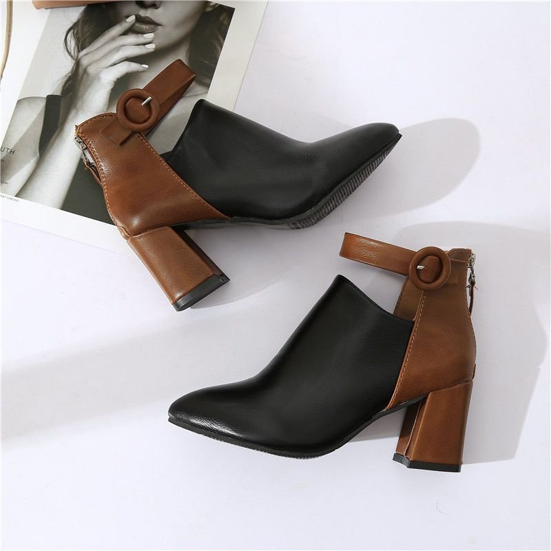 womans flat leather punk boots white platform skinny heels metallic thick sole woman boots 2023