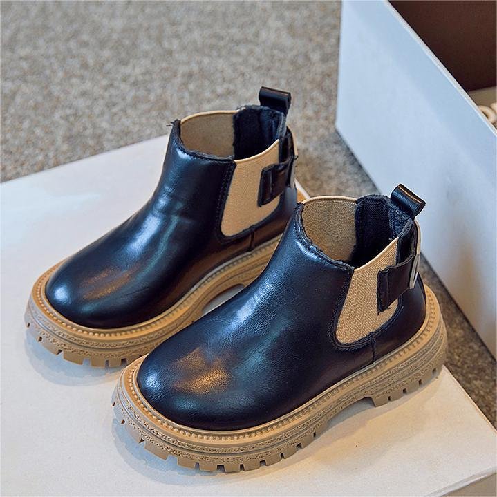 New style vintage PU boy girl lace up flat ankle chukka boots cool boots for children
