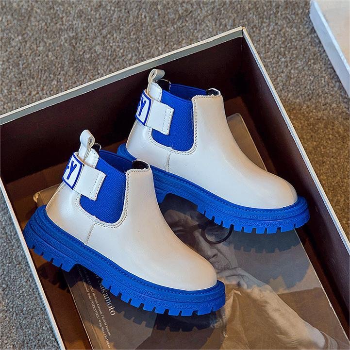 New style vintage PU boy girl lace up flat ankle chukka boots cool boots for children