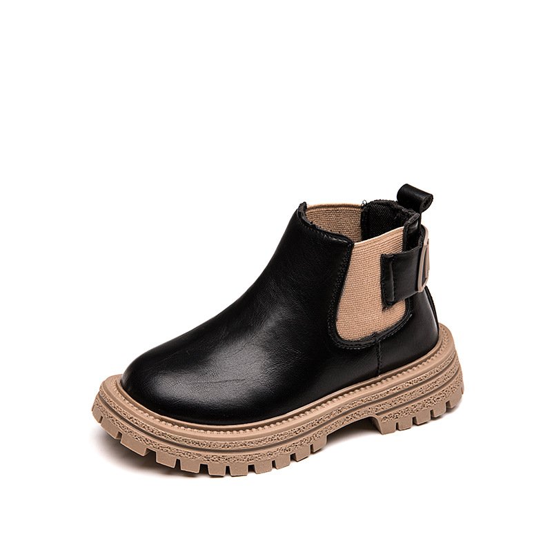 New style vintage PU boy girl lace up flat ankle chukka boots cool boots for children