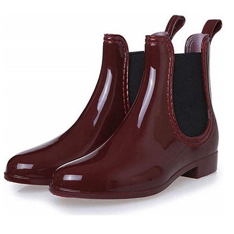 Ladies Elastic Rain Boots Non Slip Ankle Rain Shoes Women