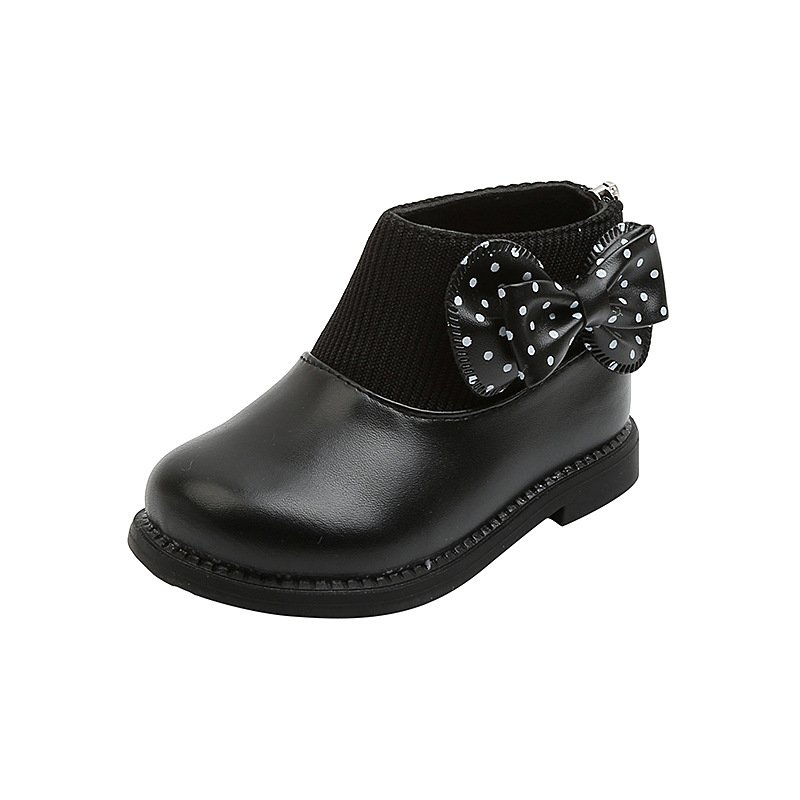 kid designer shoes Girls winter new soft-soled leather boots with flower cotton boots