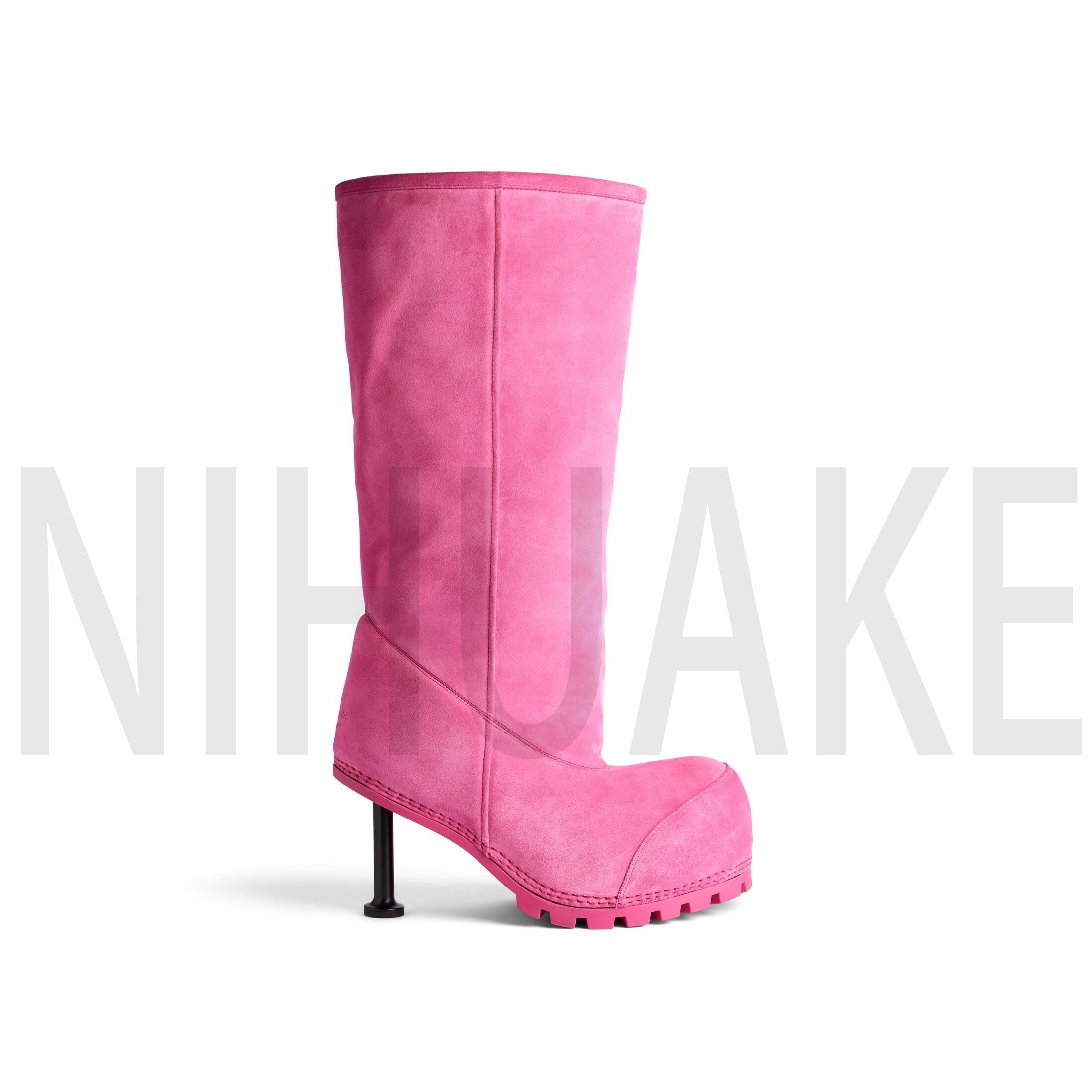New Hot Pink White Boots Women Pink Designer Alaska suede knee-high boots