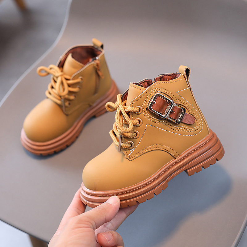 British Style Kids Boots Girls Ankle Toddler Little Baby Shoes Boys Winter Wholesale Fashion Zip Cheap Casual Children's Boots