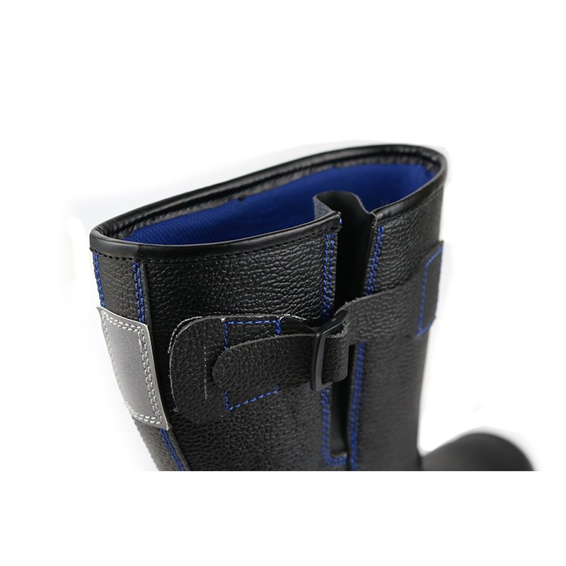 Embossed Cow Leather Safety Toe Anti Smash Seam-sealed Waterproof Construction Double Density PU High Boots safety rain boots