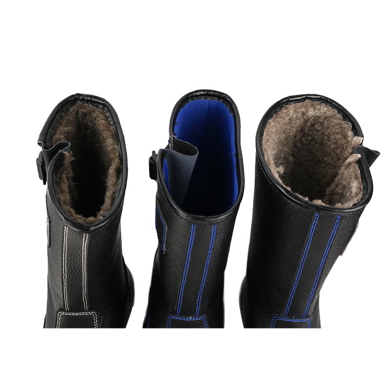 Embossed Cow Leather Safety Toe Anti Smash Seam-sealed Waterproof Construction Double Density PU High Boots safety rain boots