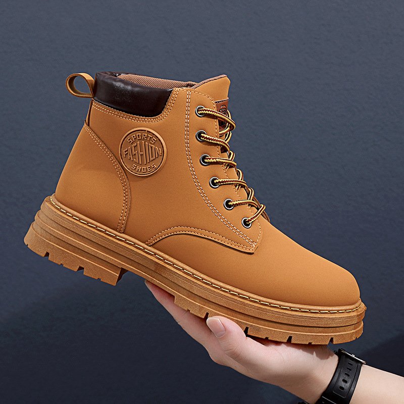 Men's and women's short boots fall and winter new England hundred biker Martin boots rhubarb boots
