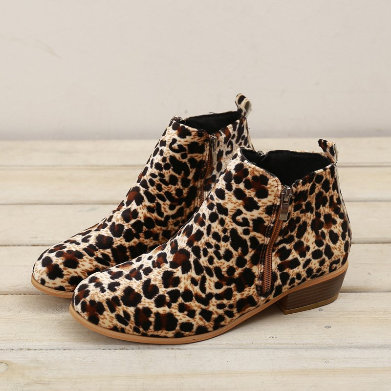 High quality Round toe Chelsea leather suede ankle boots shoes Low heels Chelsea boots for women