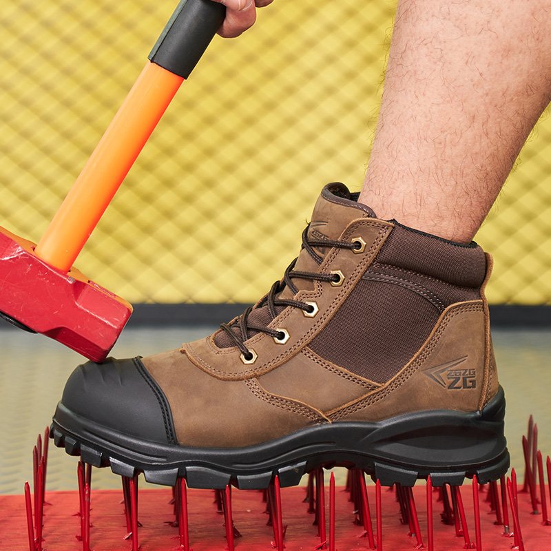 Comfortable Nubuck Leather safety boots with Zip Miner Australia Men Yellow Safety Work Shoes Boots,steel toe work footwear