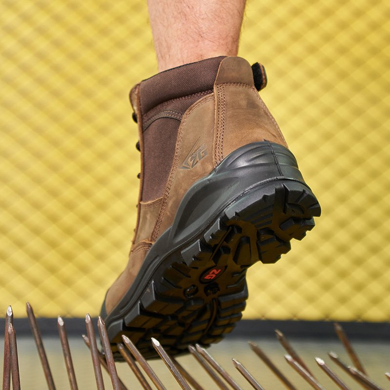 Comfortable Nubuck Leather safety boots with Zip Miner Australia Men Yellow Safety Work Shoes Boots,steel toe work footwear